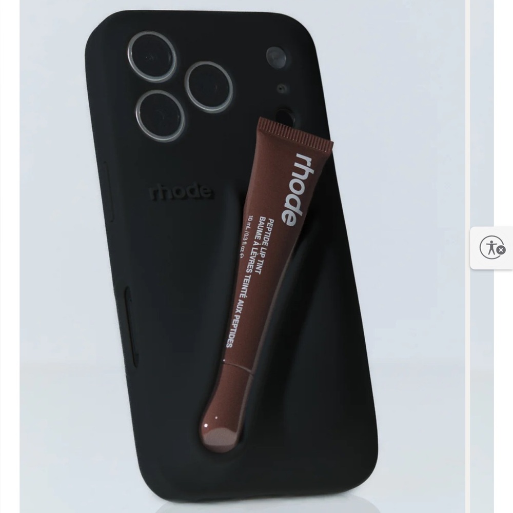 RHODE Black Phone Case with Brown Holder